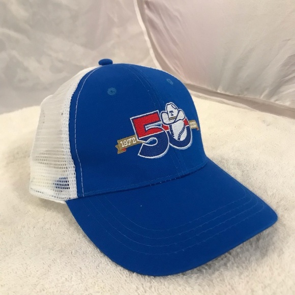 Idegy's Texas Rangers 50th Anniversary Adjustable Blue & White Baseball Cap - Picture 5 of 14